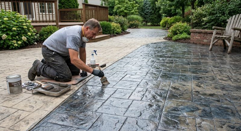 Stamped Concrete Staining in Fort Worth, TX
